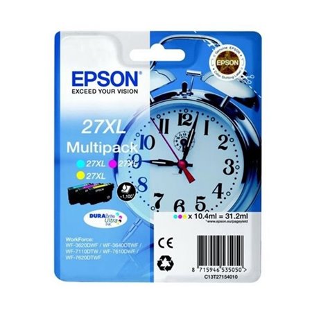 Tinta EPSON Pack3 Color 27XL Despertador T2715              