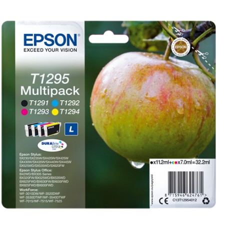 Tinta Epson T1295 Multipack Negro+3colores