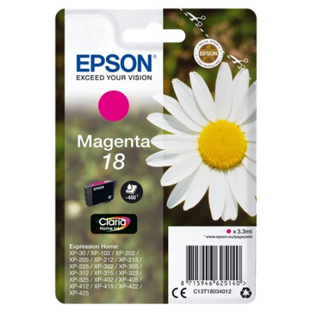 Tinta Epson 18 T1803 Magenta 3.3ml 180pág(C13T18034012)