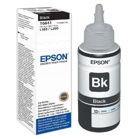 Tinta Epson T6641 Botella 70ml Negra L300/L355/L555/ET2500/ET2550/ET4500/ET14000