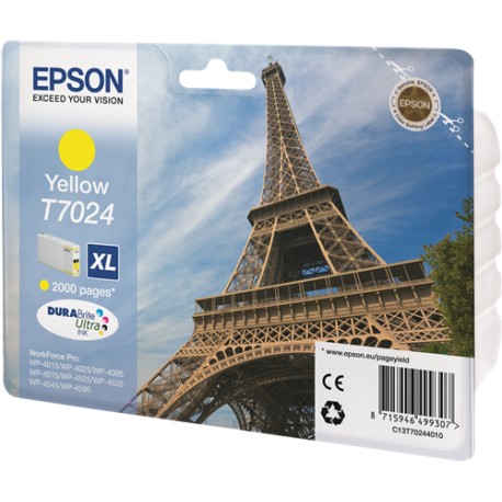 Tinta Epson T7024 Yellow XL 2000p WP4015/4025/4095/4515/4525/4535/4545/4595