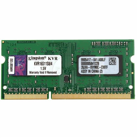 Modulo DDR3 1600Mhz SODIMM 4Gb KVR16S11S8/4
