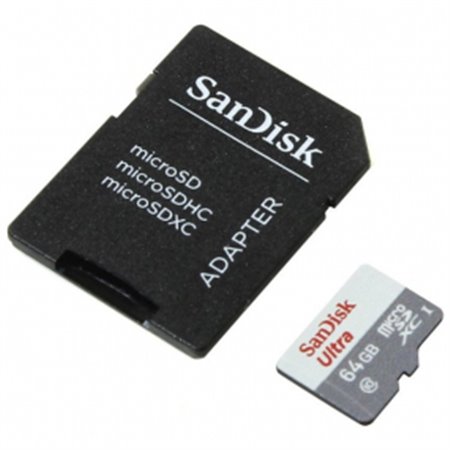 SANDISK Micro SDXC 64Gb+Adaptador(SDSQUNR-064G-GN3MA)