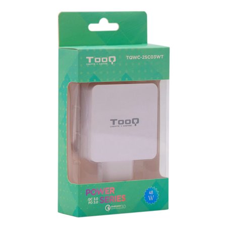 Cargador pared TOOQ USB-C+USB-A  Blanco (TQWC-2SC03WT)