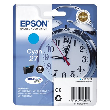 Tinta EPSON Cian 27 Despertador T2702