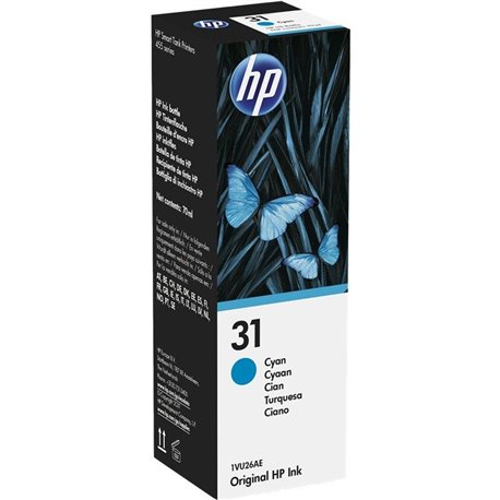 Botella Tinta HP 31  70ml Cian (1VU26AE)