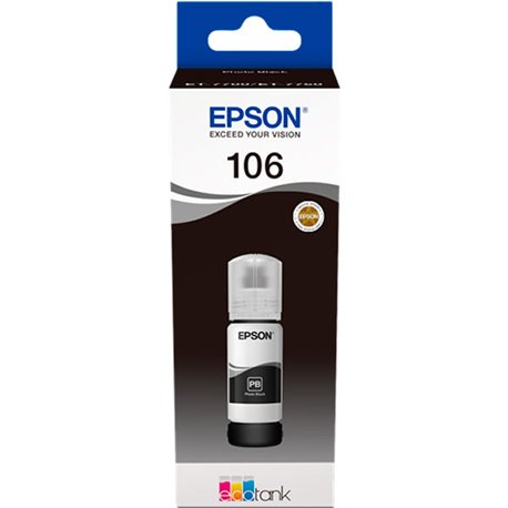 Tinta Epson EcoTank106 70ml  Negro(C13T00R140)