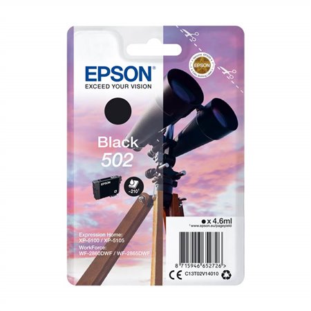 Tinta EPSON 502 Negro Prismáticos (C13T02V14010)