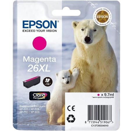 Tinta Epson Claria Premium 26XL Magenta(C13T26334012)