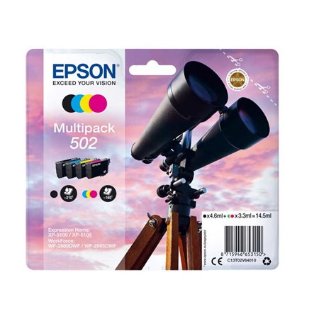 Tinta EPSON 502 Negro/4 Colores Prismático C13T02V14010