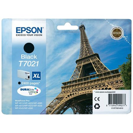 Tinta EPSON Negro XL 2.400 Pg Torre Eiffel T7021