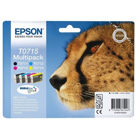 Tinta EPSON Multipack 4 Tintas Guepardo T0715