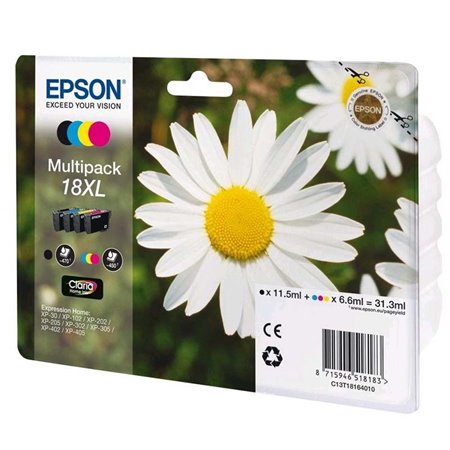 Tinta Epson 18XL T1816 Pack Negro/Color (C13T18164012)