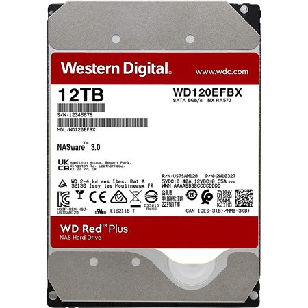 Disco WD RED PLUS 12TB 3.5" SATA3 256Mb NAS (WD120EFBX)