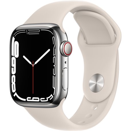 Apple Watch S7 41mm GPS Acero Correa Blanca (MKHW3TY/A)
