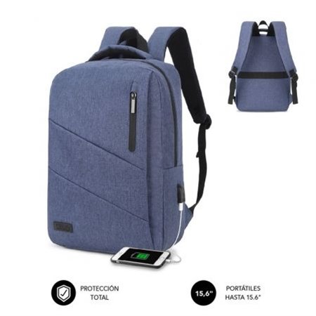 Mochila SUBBLIM City Backpack 15.6" Usb Azul (2BL2001)