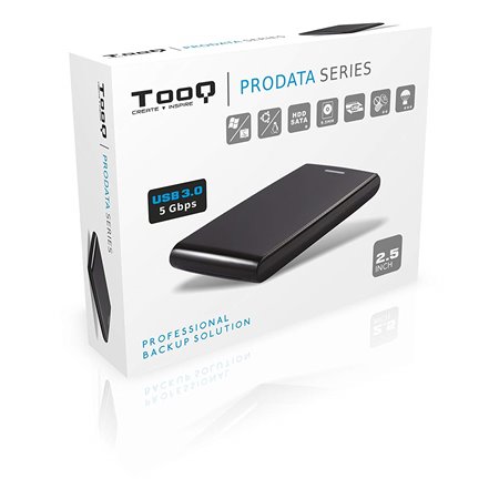 Caja TOOQ HDD 2.5" SATA USB 3.0 Negra (TQE-2526B)