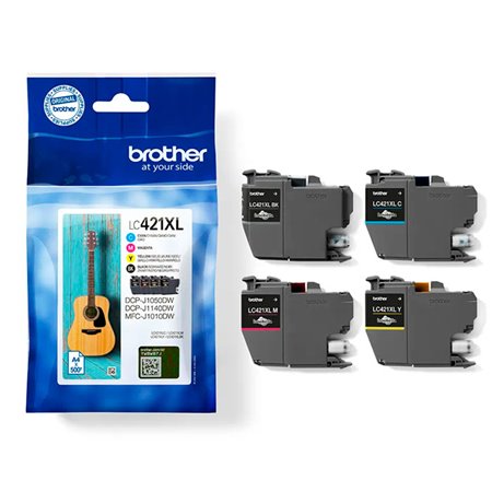 Tinta BROTHER XL Pack Negro/Tricolor (LC421XLVAL)