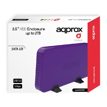 Caja HDD APPROX 3.5" Sata USB3 Purpura (APPHDD08P)