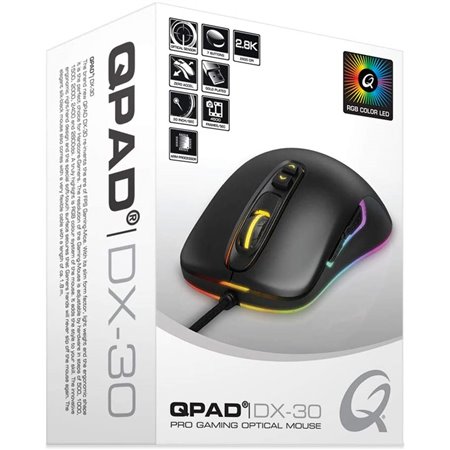 Ratón Gaming QPAD DX-30 USB 3000dpi Negro (9JQ4B88M01)