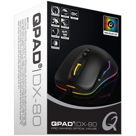 Ratón Gaming QPAD DX-80 8000dpi USB Negro (9JQ3Y88M02)