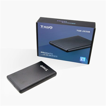 Caja HDD TOOQ 2.5" Sata USB3.1 Negro (TQE-2533B)