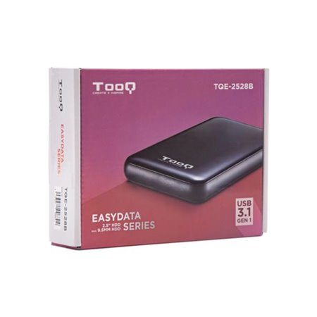 Caja HDD TOOQ 2.5" Sata USB3.1 Negro (TQE-2528B)