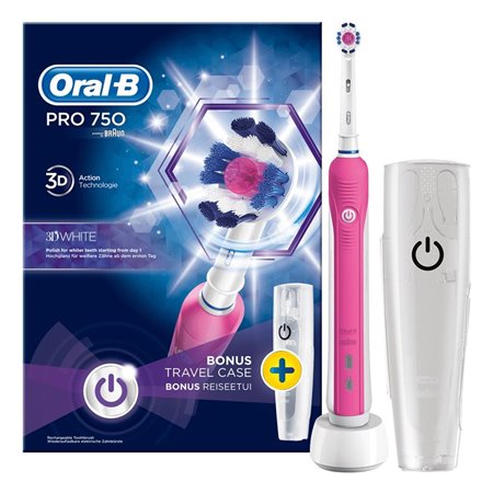 Cepillo Dental BRAUN Oral-B Pro 750 3DWhite Rosa