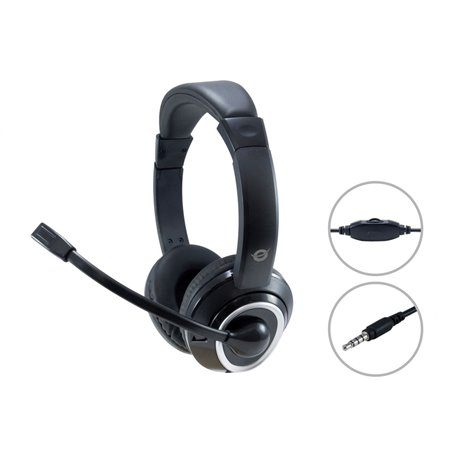 Auriculares+Micro CONCEPTRONIC 3.5mm Negro (POLONA02B)