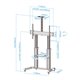 Soporte Suelo TOOQ con ruedas Aluminio (FS20300M-B)