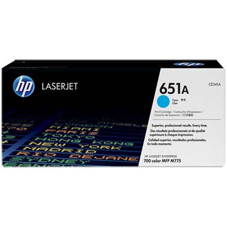 Toner HP LaserJet 651A Cian 16000 páginas (CE341A)