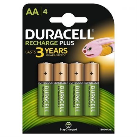 Pilas recargables Duracell AA 1300mAH Pack-4 (HR6-B)
