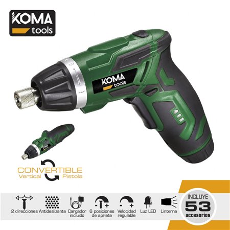 Atornillador Bateria Koma Tools 3.6v 53accesorios(08723