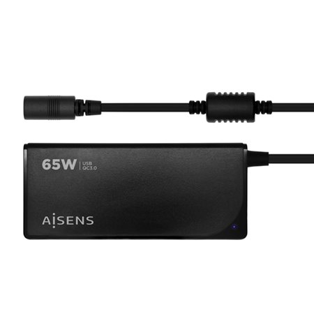 Cargador AISENS 65W 9 DC USB-A Negro (ASLC-65WAUTO-BK)