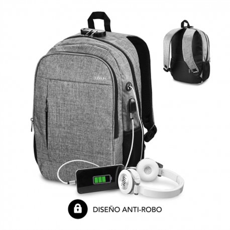 Mochila SUBBLIM Urban Lock 16" Gris (SUB-BP-1UL0001)