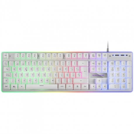 Teclado Mars Gaming Híbrido mecánico Blanco (MK220WES)