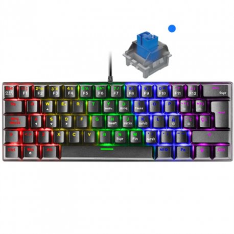 Teclado Mars Gaming RGB Switch Azul, Negro (MK60BES)