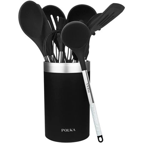 Set utensilios cocina CECOTEC 9unidades Negro (01185)