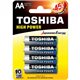 Pack 4 Pilas Toshiba AA Alcalinas LR6 1.5V (R6AT BL4)