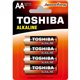 Pack 4 Pilas Toshiba AA Alcalinas LR6 1.5V (594908 BL4)