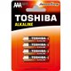 Pack 4 Pilas Toshiba AAA Alcalinas LR03 (594922 BL4)