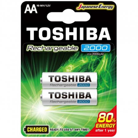 Pack 2 Pilas Toshiba AA Recargables 1.2V (R6RT2000 BL2)