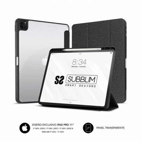 Funda SUBBLIM Clear Shock iPad Pro 11" Negra (5SC400)