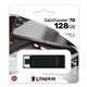 Pendrive Kingston 128Gb USB-C 3.0 Negro (DT70/128GB)