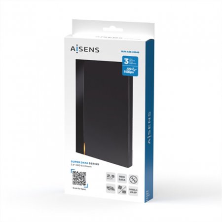 Caja AISENS HDD 2.5" SATA USB 3.0/3.1 Negra (ASE-2524B)