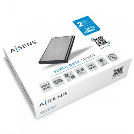 Caja AISENS HDD 2.5" SATA USB 3.0/3.1 Gris (ASE-2525GR)