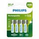 Pack 4 Pilas Philips AA Recargables 1.2V (R6B4B260/10)