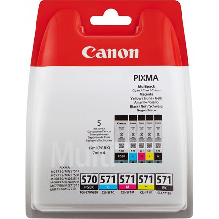 Tinta Canon PG-570/CL-571 Pack Negro/Color (0372C004AA)