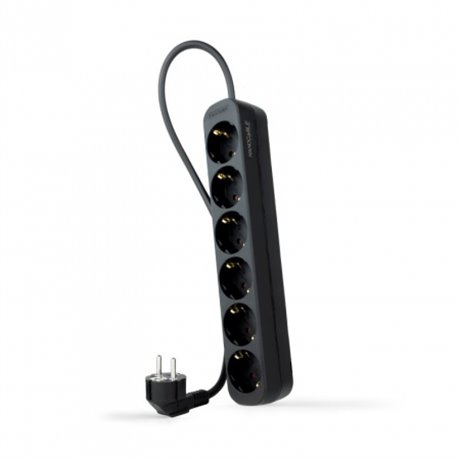 Regleta Nanocable 6xSchuko 1.4m Negra(10.37.0006-NS-BK)