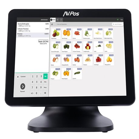 TPV AVPOS K5000 ALUMINIO 15 TACTIL I5-5257U/8GB/SSD128GB/BLACK